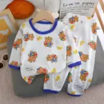 Baby Pajamas Summer Children's Long-sleeved Trousers Home Clothes Suits Cotton Underwear Thin Pajamas Air-conditioning Clothes