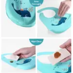 Silicone Bib Baby Feeding Stuff Waterproof Baby Bibs Baby Stuff Cute Solid Printed Kids Bib Girl Boy Adjustable Soft