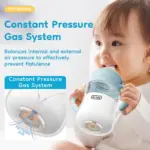 Baby Bottle High Borosilicate Glass 80/160/240ml Wide-Mouthed Anti-Bloating Feeding Bottle with Clear Scale BPA-Free for Infants