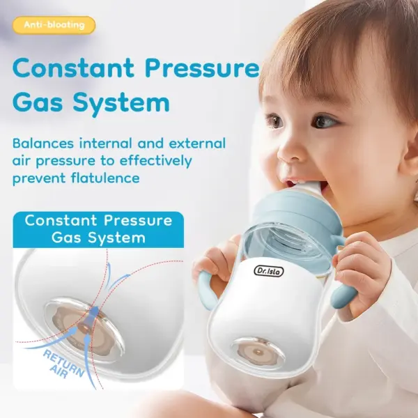 Baby Bottle High Borosilicate Glass 80/160/240ml Wide-Mouthed Anti-Bloating Feeding Bottle with Clear Scale BPA-Free for Infants