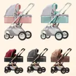 3-in-1 Shock-absorbing Baby Stroller Suitable for 0-3 Years Old Multifunctional Baby Stroller with Car Seat, Two-way Push