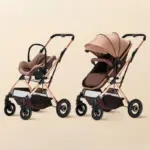 3-in-1 Shock-absorbing Baby Stroller Suitable for 0-3 Years Old Multifunctional Baby Stroller with Car Seat, Two-way Push