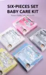 Baby Grooming Kit Baby Care Set BPA Free Cute Design Comb Brush Nail Clippers Scissors Safe Newborn Infant Grooming Tools