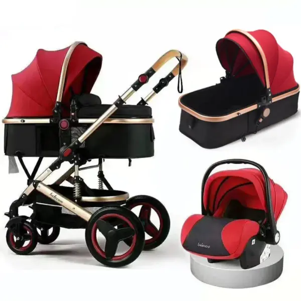 baby stroller 3 in 1with car seat,luxury baby carriage two-way stroller shock absorber for newborn trolley pushchair foldable