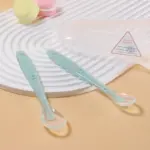 2 Pcs Baby Silicone Spoon Learning Spoon Set Stars Tableware Kids Soft Silicone Feeding Spoon Training Baby Reborn Silicone