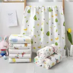 Baby Bath Towel Newborn Bathrobe Cotton Swaddle Blanket for Boy Girl 4-Layer Gauze Infant Washcloth Children's Blanket