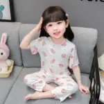 Baby Pajamas Sets Cotton Child Pajamas Toddler Summer Sleeveless Baby Nightwear Pyjamas Kids Cartoon Homewear Clothes