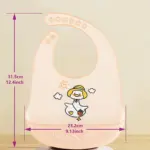 Waterproof Baby Bibs Baby Stuff Cute Cartoon Animal Printed Kids Bib Girl Boy Adjustable Soft Silicone Bib Baby Feeding Stuff