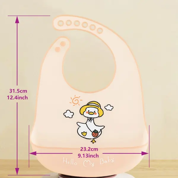 Waterproof Baby Bibs Baby Stuff Cute Cartoon Animal Printed Kids Bib Girl Boy Adjustable Soft Silicone Bib Baby Feeding Stuff