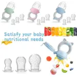 4pcs/set Silicone Fruit & Vegetable Feeder for Infants and Toddlers 6-36 Months Food Grade Teething & Feeding Pacifier