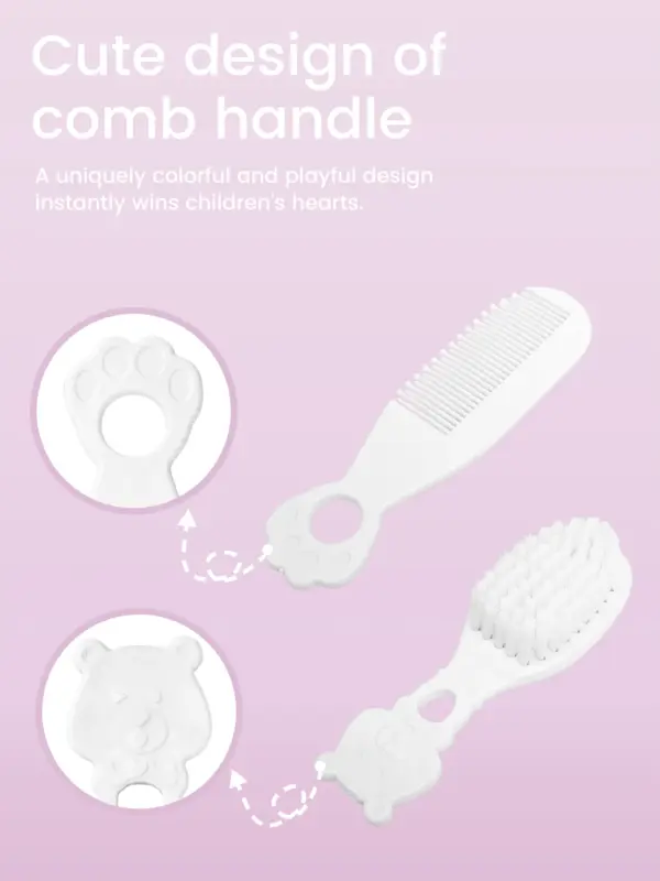 Baby Grooming Kit Baby Care Set BPA Free Cute Design Comb Brush Nail Clippers Scissors Safe Newborn Infant Grooming Tools