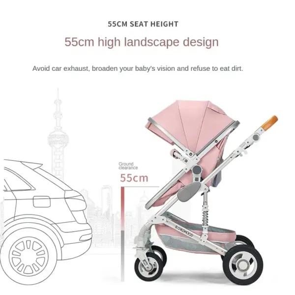 Baby stroller 3 in 1 folding with One-Hand Fold for Newborn to Toddler