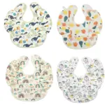 Baby Bibs INS Nordic Style Angel Feed Pocket Burp Girl Boy Infant Meals Bib Waterproof Easy Clean Cute Elephant Bibs Soft PU