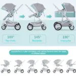Lightweight Luxury Baby Stroller 2 in 1,Portable baby car,High Landscape Reversible Stroller,Gold Stroller Travel Pram,carriage