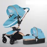 New High Quality baby stoller 3 /2 in 1 Baby Pram High Landscape Fold PU leather kinderwagen baby Carriage car Newborn pushchair