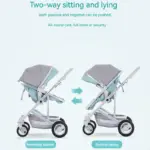 Lightweight Luxury Baby Stroller 2 in 1,Portable baby car,High Landscape Reversible Stroller,Gold Stroller Travel Pram,carriage