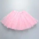Kids Baby Star Glitter Dance Tutu Skirt For Girl Sequin 3 Layers Tulle Toddler Pettiskirt Children Chiffon 2-8T