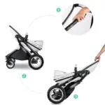 Luxury Baby Stroller Portable High Landscape Luxury Stroller Leather Stroller Travel Pram Pushchair trolley baby car carriage