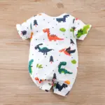 Newborn Clothes Cute Cartoon Dinosaur Full Print CottonComfortable And SoftSummer Boys And Girls0-18 Short Sleeved Baby Jumpsuit