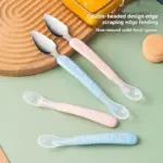Baby Food Scraper Spoon - Dual-Head Apple Puree Maker & Fruit Peeler, Silicone Infant Feeding Tool with Easy Clean Desi