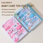 Baby Grooming Kit 10pcs - Nail Clippers, Thermometer, Toothbrush & Hairbrush, Essential Baby Care Tools Set for Infants.