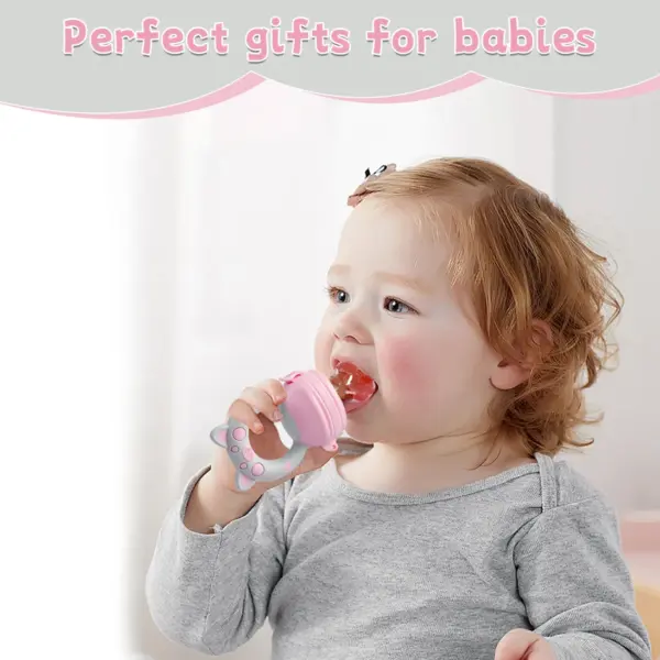 TYRY.HU 4pcs/set Silicone Fruit & Vegetable Feeder for Infants and Toddlers 6-36 months Food Grade Teething & Feeding Pacifier