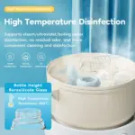 Baby Bottle High Borosilicate Glass 80/160/240ml Wide-Mouthed Anti-Bloating Feeding Bottle with Clear Scale BPA-Free for Infants