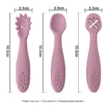 3PCS Silicone Spoon Fork For Baby Utensils Set Feeding Food Toddler Learn To Eat Training Soft Fork Cutlery Children's Tableware