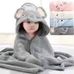 80*80cm/ Cartoon Baby Bath Towel Body Hooded Polyester Fiber Baby Bathrobe Newborn Swaddling Girl and Boy Baby Blanket