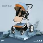 Luxury Baby Stroller 3 in 1,2025 New PU leather baby stroller and car seat, High Landscape Portable Pushchair,white pram