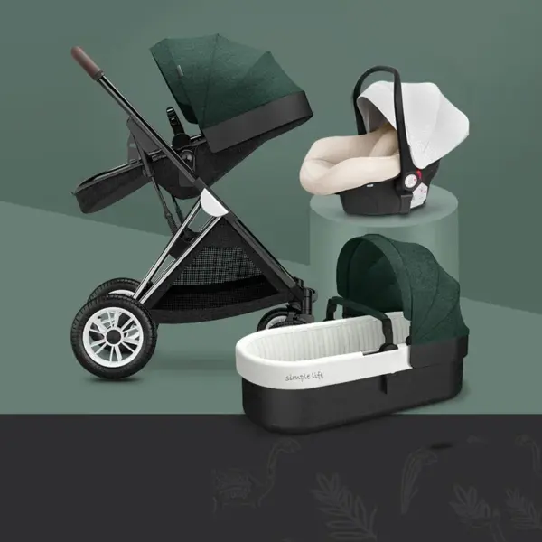Baby Stroller 3 In1 Baby Cariage Travel Stroller Baby Strollers Car Seat Newbron Pram Travel Folding Stroller High Landscape