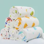 4-Layer Gauze Infant Washcloth Baby Bath Towel Newborn Bathrobe Cotton Swaddle Blanket for Boy Girl Children's Blanket