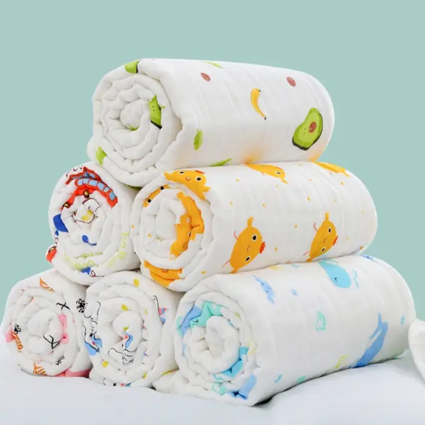 4-Layer Gauze Infant Washcloth Baby Bath Towel Newborn Bathrobe Cotton Swaddle Blanket for Boy Girl Children's Blanket